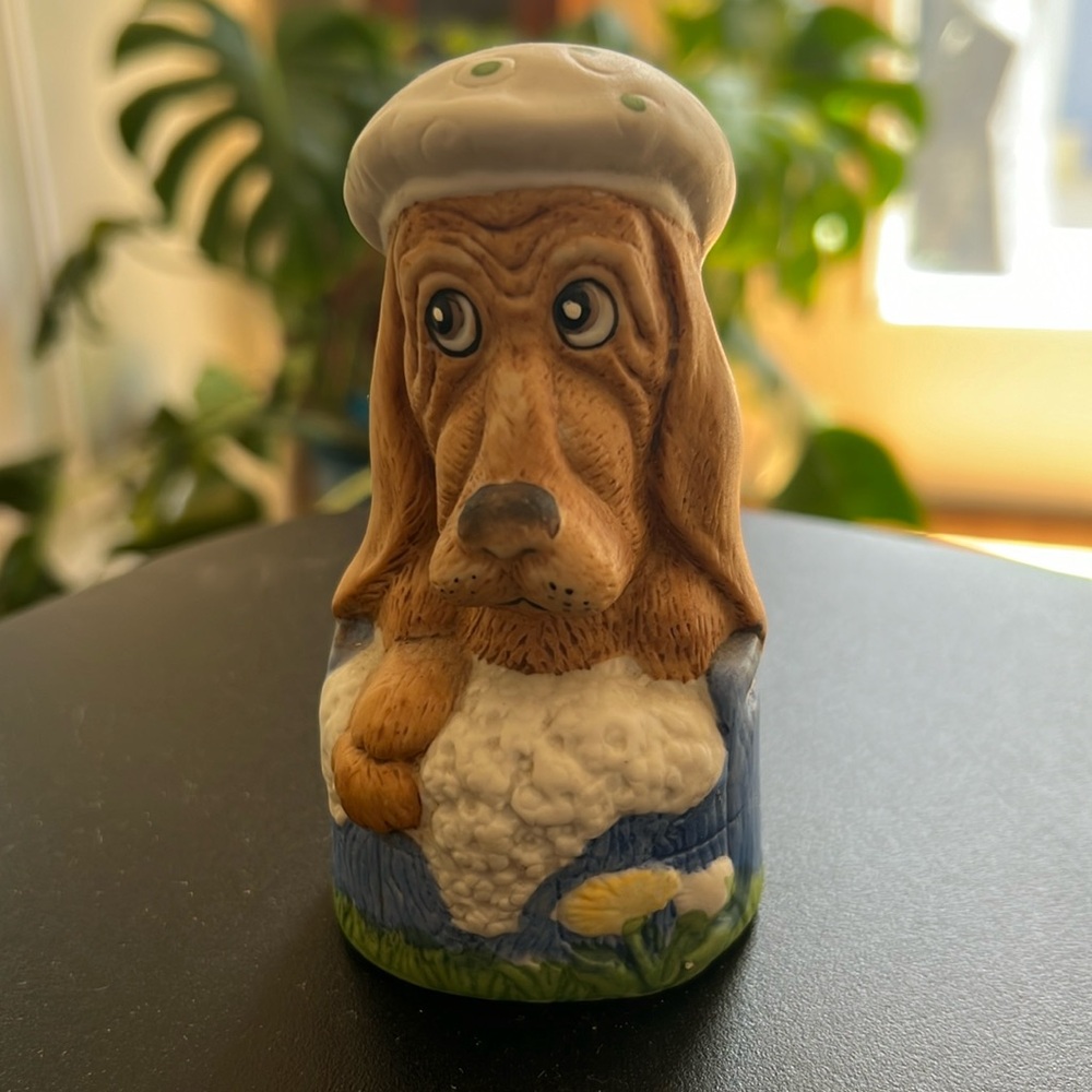 Basset Hound Jasco Critter Bell - Porcelain Bisque Collectible Bell